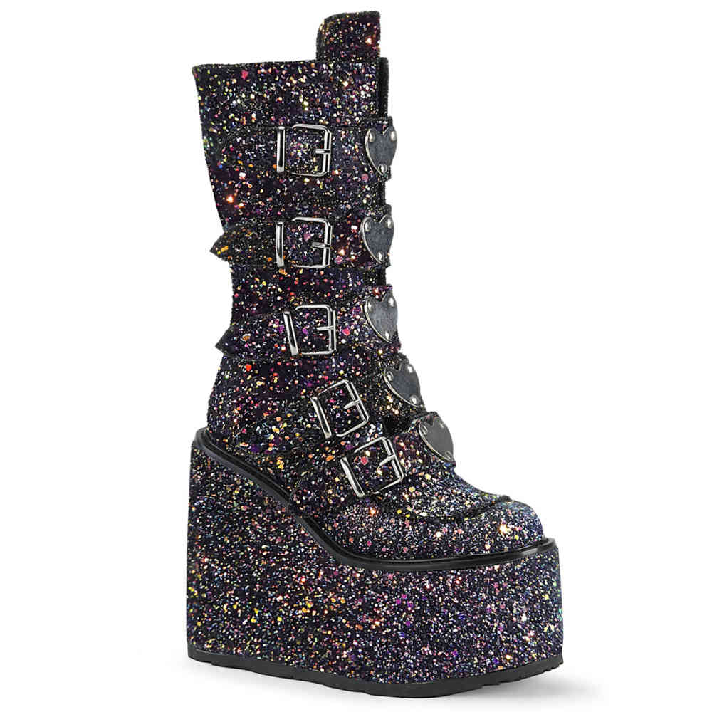 DemoniaCult - SWING-230G Plateau Laarzen - Zwart/Multicolours